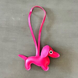 Hot Pink Dog 4.5” Faux Leather Bag Purse Charm